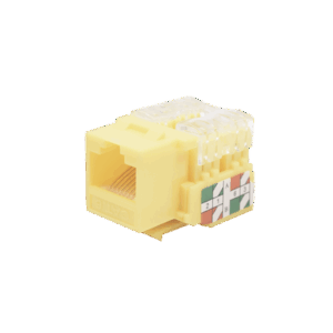 Módulo Jack Keystone Cat6 con terminación 110 (Punchdown) para faceplate - Color Amarillo