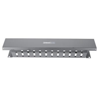 Organizador de Cables Horizontal de 2U para Rack de 19" con Cubierta Metálica