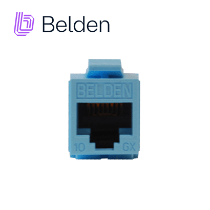 CONECTOR MODULAR JACK CAT6A RJ45 BELDEN AX102288 / KEYCONNECT / INTERIOR / AZUL CLARO / PIEZA
