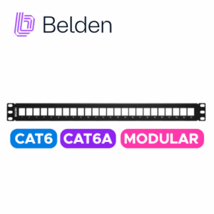 PATCH PANEL MODULAR CAT6/CAT6A BELDEN AX103114 / NEGRO / 24 PUERTOS  / 1UR / MODULAR/VACIO / PIEZA