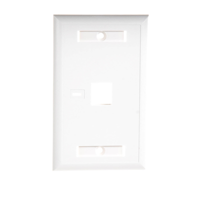 Placa de pared de 1 puerto, Keystone, con espacio para etiqueta, Color Blanco - Image 4