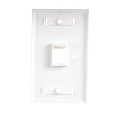 Placa de pared de 1 puerto, Keystone, con espacio para etiqueta, Color Blanco - Image 2