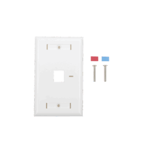 Placa de pared de 1 puerto, Keystone, con espacio para etiqueta, Color Blanco