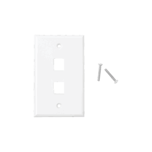 Placa de pared de 2 puertos, Keystone, Color Blanco