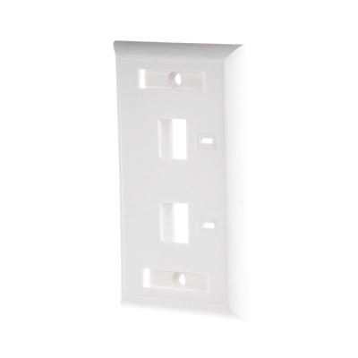 Placa de pared de 2 puertos, Keystone, con espacio para etiqueta, Color Blanco - Image 2