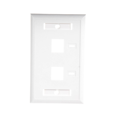Placa de pared de 2 puertos, Keystone, con espacio para etiqueta, Color Blanco - Image 4