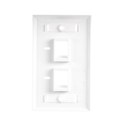 Placa de pared de 2 puertos, Keystone, con espacio para etiqueta, Color Blanco - Image 3