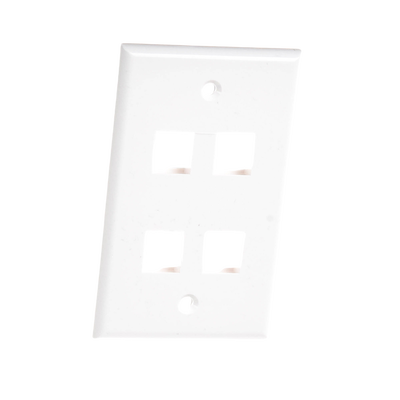 Placa de pared de 4 puertos, Keystone, Color Blanco - Image 4