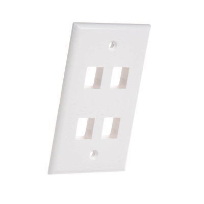 Placa de pared de 4 puertos, Keystone, Color Blanco - Image 2
