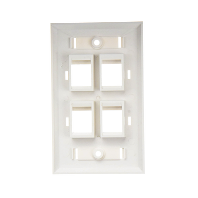 Placa de pared de 4 puertos, Keystone, con espacio para etiqueta, Color blanco - Image 5
