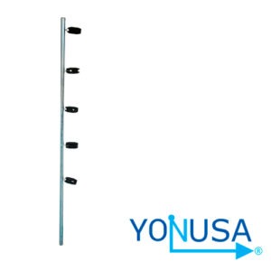 POSTE ESQUINA PREMIUM YONUSA CIRCULAR 1PULGADA DE DIÁMETRO PARA ESQUINA DE 1.20MTS GALVANIZADO CON 5 AISLADORES