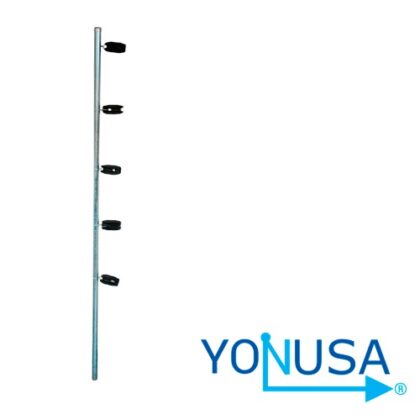 POSTE ESQUINA PREMIUM YONUSA CIRCULAR 1PULGADA DE DIÁMETRO PARA ESQUINA DE 1.20MTS GALVANIZADO CON 5 AISLADORES