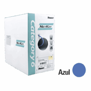 Bobina de Cable UTP 305 m. de Cobre, NetKey, Azul, Categoría 6 (24 AWG), 1000Mbps, Riser (CMR), de 4 pares