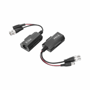 Kit de transceptores activos con conector para alimentación (12V/24Vcc/AC) TurboHD para aplicaciones de video por UTP Cat5e/6 en HD. Distancia de hasta 150 m en 4K