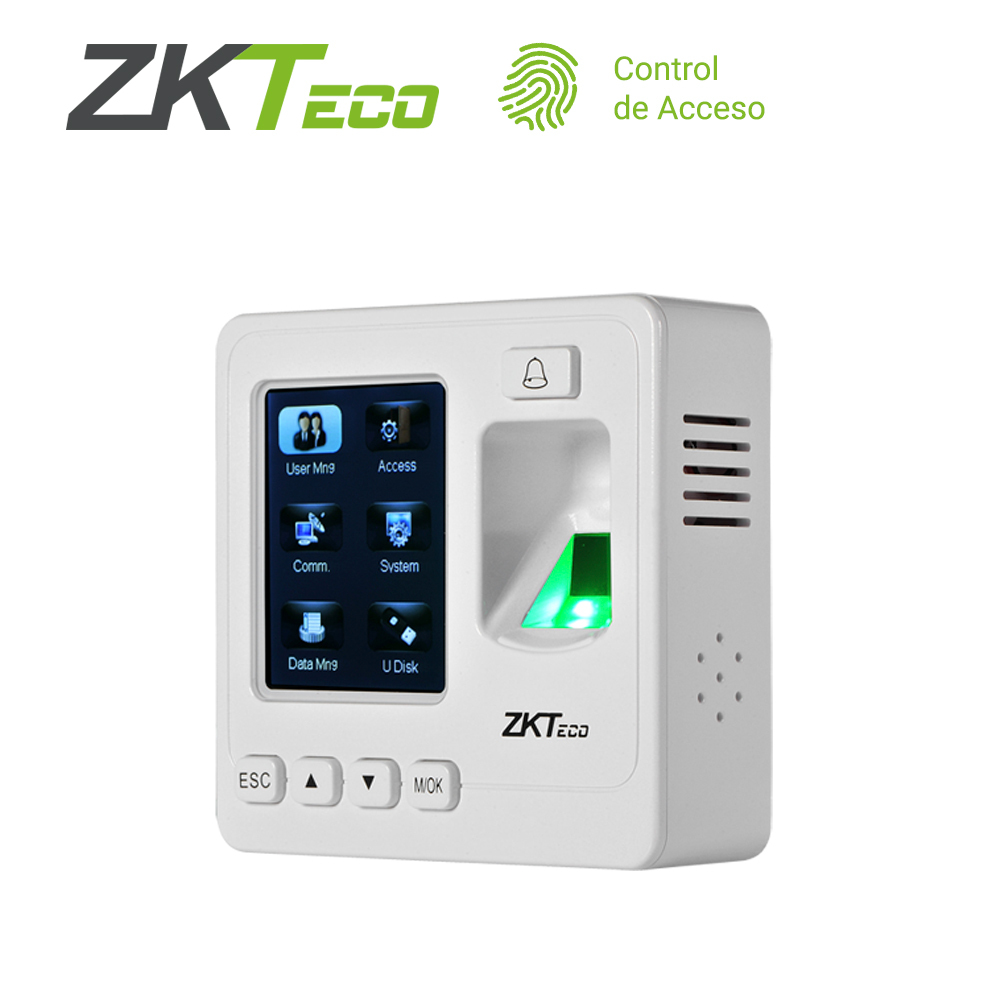 CONTROL DE ACCESO BASICO Y ASISTENCIA ZKTECO SF100/ID BIOMETRICO DE 1500HUELLAS/5000TARJETAS125KHZ/80,000REGISTROS TCP/IP/RS485/USBHOST COMPATIBLE LECTORA KR503E