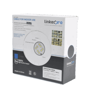 Cable Cat5e de alto rendimiento, con certificaciones ETL, UL, color gris, de 100 m ( 328 ft ) para aplicaciones en CCTV, redes de datos. Uso interior.