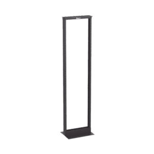 Rack de Dos Postes Estándar de 19 in, Rieles Numerados y Roscados #12-24, Fabricado en Aluminio, 45 Unidades de Rack, Color Negro