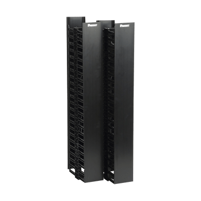 Organizador Vertical NetRunner, Doble (Frontal y Posterior), Para Rack Abierto de 45 Unidades, 4.9in de Ancho, Color Negro - Image 5