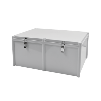 Gabinete Plástico para Exterior (IP65) de 560 X 380 x 265 mm Cierre por broche.