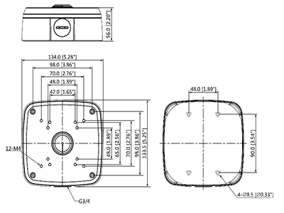 DAHUA DH-PFA121-V2 - Caja de conexiones para exterior / IP66 / Diseño estético y profesional / Aluminio/ Compatible con cámaras profesionales: HFW5XXXE-Z/ IPC-HFW3XXXE-Z/ #XCDAHUA - Image 6