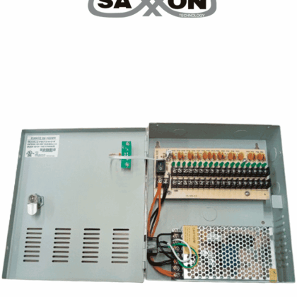 SAXXON PSU1210D18 - Fuente de Poder de 12 vcd/ 10 Amperes/ Para 18 Camaras/ 0.55 Amperes por Canal/ Protección contra Sobrecargas/ Certificación UL/