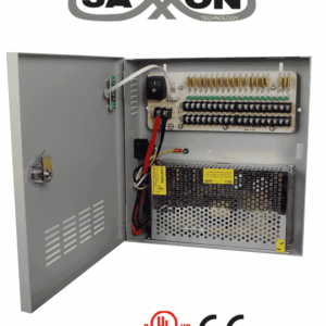 SAXXON PSU1220D18 - Fuente de 12 vcd/ 20 Amperes/ Para 18 Camaras/ 1.1 Amper por Canal/ Protección contra Sobrecargas/ Certificación UL/