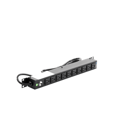 Tomacorriente Horizontal (PDU) de 10 Contactos (NEMA 5-15R) Rack 19" 1UR. Voltaje Entrada/Salida: 120Vca/15A - Image 4
