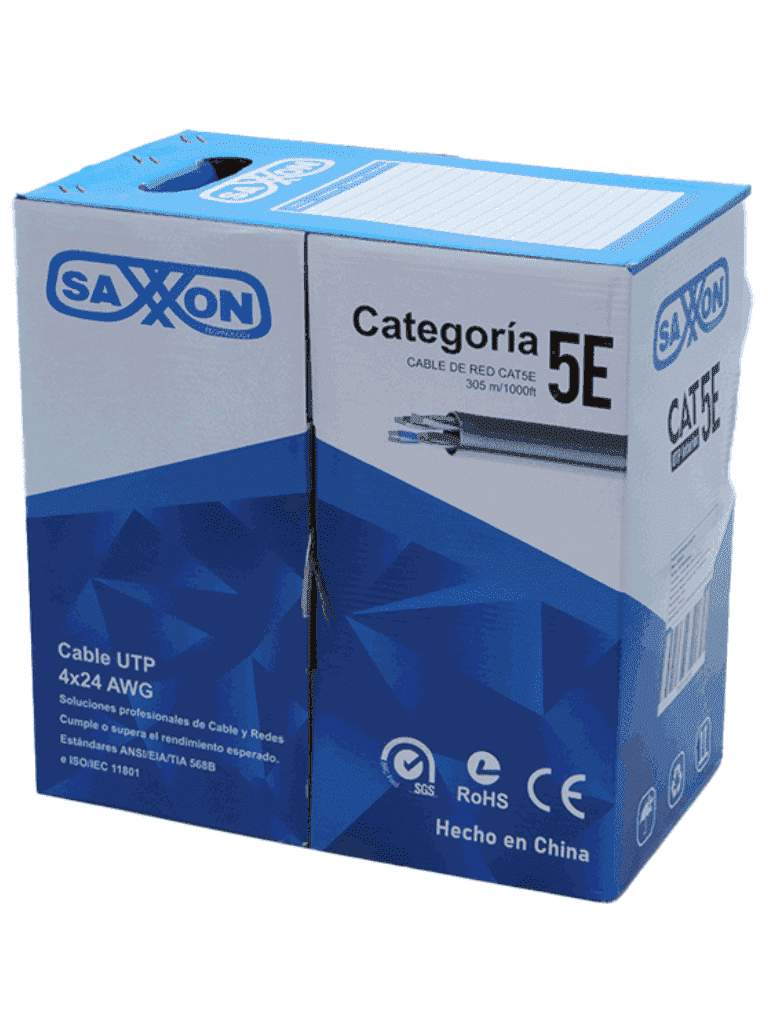 SAXXON OUTP5ECCA305G - Bobina de Cable UTP Cat5e/ 305 Metros/ CCA/ Color Gris/ Uso Interior/ Cert ISO9001/ UL 444/ RoSH/ ANSI/ TIA/ EI-568B - Image 3