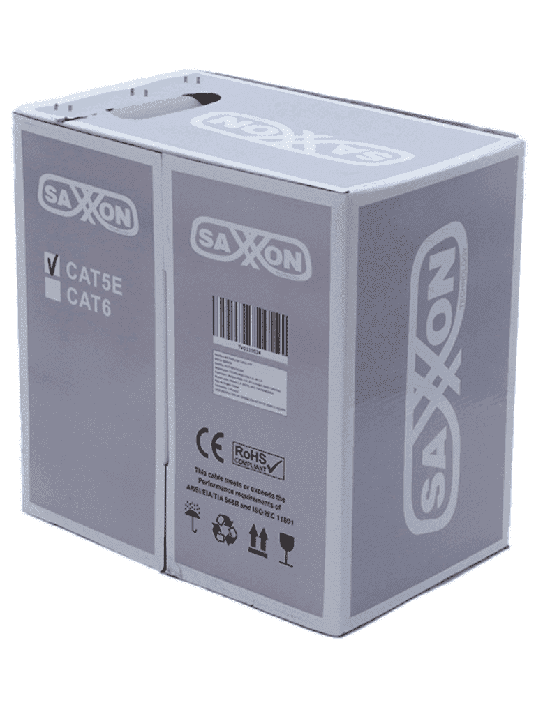 SAXXON OUTP5ECCA100G- Bobina de Cable UTP Cat5e/ 100 Metros/ CCA/ Color Gris/ Uso Interior/ Cert ISO9001/ UL 444/ RoSH/ ANSI/ TIA/ EI-568B - Image 2