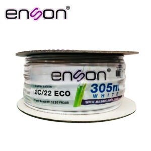 CABLE DE ALARMA ENSON 32201W305 SERIE ECO MULTIFILAR  2C/22 AWG BOBINA DE 305 METROS FORRO PVC COLOR BLANCO PARA USO INTERIOR DISEÑADO PARA CONEXIONES DE SISTEMAS DE ALARMA