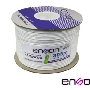 CABLE DE ALARMA ENSON 33202W305 SERIE PRO-II MULTIFILAR  4C/22 AWG BOBINA DE 305 METROS FORRO PVC COLOR BLANCO PARA USO INTERIOR DISEÑADO PARA CONEXIONES DE SISTEMAS DE ALARMA