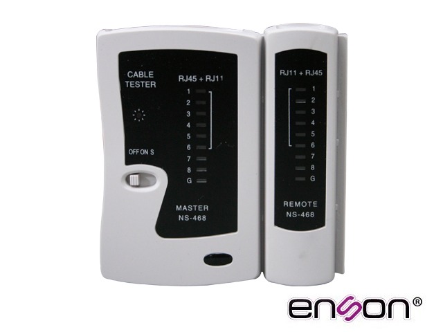 TESTER PARA CABLE DE RED ENSON ENS-TELN1 IDEAL PARA IDENTIFICAR ERRORES DE TERMINADO Y CONTINUIDAD DE CABLES DE RED Y TELEFONICOS RJ45 Y RJ11