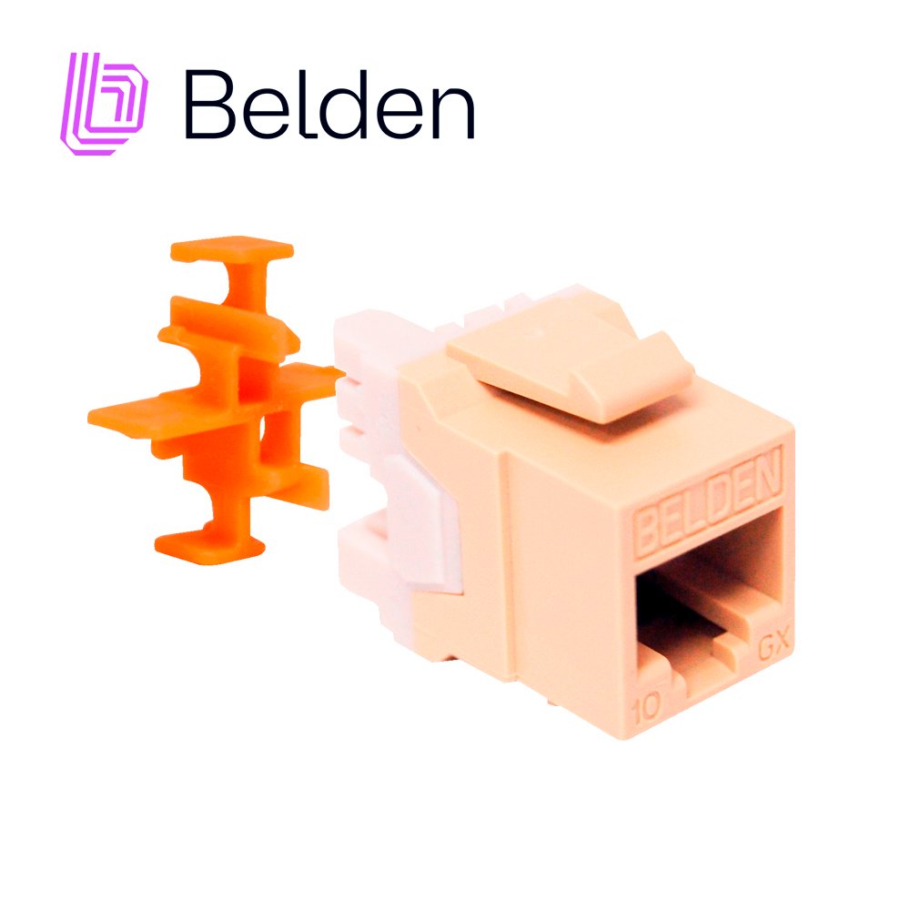 Conector Modular Jack RJ45 CAT6A BELDEN AX103073 KeyConnect Marfil – Cableado T568A/B, 22-24 AWG