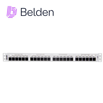 PATCH PANEL, REVCONNECT CAT6 BELDEN RV6PPF1U24WH 24 PUERTOS RJ45 (PRECARGADO) COLOR BLANCO 1 UNIDAD DE RACK HERRAMIENTA COMPATIBLE RVUTT01 USO INTERIOR CALIBRE DEL CONDUCTOR 23-24 AWG  INCLUYE TORNILLOS CORREA VELCRO BARRA ADMINISTRACION TRASERA GUIA DE INSTALACION