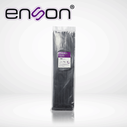 CINCHO DE NYLON ENSON ENS-CH360B COLOR NEGRO DE 4.8 X 360MM DE LONGITUD FUERZA DE TENSIÓN DE HASTA 22 KGS