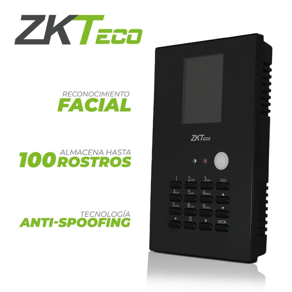 TERMINAL DE ASISTENCIA CON RECONOCIMIENTO FACIAL INTELIGENTE ZKTECO LFACE10 PARA INTERIOR  ALMACENA HASTA 100 ROSTROS / 50,000 EVENTOS ** OBTEN REPORTES CON UNA USB DESDE LA FUNCIÓN SSR**
