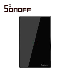 APAGADOR DE PARED TOUCH ON/OFF SONOFF T3US1C COLOR NEGRO SMART INALAMBRICO WIFI PARA SOLUCION DE SMART HOME CON TEMPORIZADOR PARA IOS Y ANDROID COMPATIBLE CON ALEXA/GOOGLE HOME 1CH WIFI 2.4GHZ RF 433 HASTA 2AMP