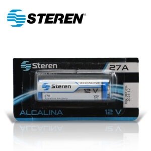 BATERIA ALCALINA STEREN BAT-27A TIPO CILINDRO 12 VOLTS 20MAH - COMPATIBLE CON MAGNETO SONOFF Y OTROS DISPOSITIVOS SIMILARES