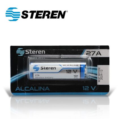 BATERIA ALCALINA STEREN BAT-27A TIPO CILINDRO 12 VOLTS 20MAH - COMPATIBLE CON MAGNETO SONOFF Y OTROS DISPOSITIVOS SIMILARES