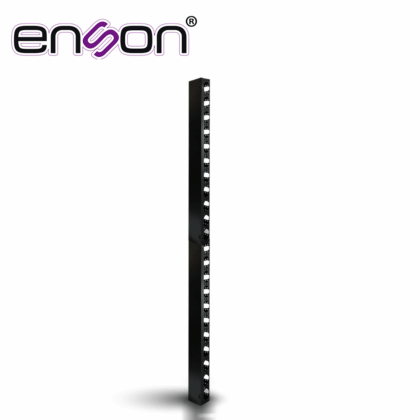 ORGANIZADOR VERTICAL ENSON ENS-VM25U PARA RACK DE 25UR CON VENTANAS DE ACCESO DE CABLEADO FABRICADO EN METAL TAPA REMOVIBLE PARA MEJOR ACCESO