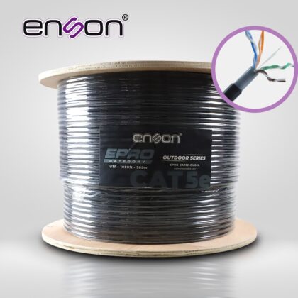 CABLE UTP CAT5E ENSON EPRO-CAT5E-OUGEL FORRO PVC+PE+GEL 4 PARES CALIBRE 24 AWG 100% COBRE USO EXTERIOR CON GEL BOBINA 1000 PIES 305 METROS