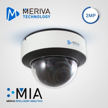 CAMARA IP DOMO MERIVA TECHNOLOGY MVD-EB200ZA / 2 MP / H.265+ / LENTE MOTORIZADO  2.8 - 12MM / 30 - 50M IR / IP67 / IK10 / METALICA / 12 VCD / POE / SOPORTA MICRO SD HASTA 256 GB (NO INCLUIDA) / 1 ENTRADA + 1 SALIDA DE AUDIO / 1 ENTRADA + 1 SALIDA DE ALARMA / MICROFONO INTEGRADO / SALIDA BNC / MIA 2.0 / ONVIF / DETECCION FACIAL- CRUCE POR AREA O LINEA
