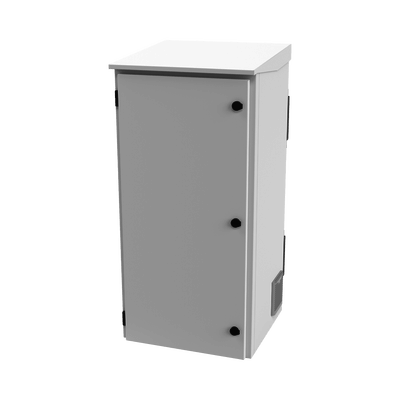 Gabinete de Exterior con Rack de 19" de 24U con Ventiladores y Termostato, Se envía el Gabinete Armado (Montaje a poste o torre se vende por separado).