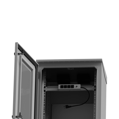 Gabinete de Exterior con Rack de 19" de 24U con Ventiladores y Termostato, Se envía el Gabinete Armado (Montaje a poste o torre se vende por separado). - Image 6