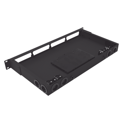 Distribuidor de fibra óptica vacio 19in, Acepta 4 placas Acopladoras de Linkedpro, hasta 24 fibras, 1UR, Incluye charola de empalme - Image 3