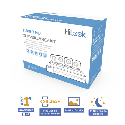 KIT TurboHD 1080p / DVR 8 canales con H.265+ / 4 Cámaras Bala Metálicas / Fuente de Poder / Accesorios de Instalación - Image 2