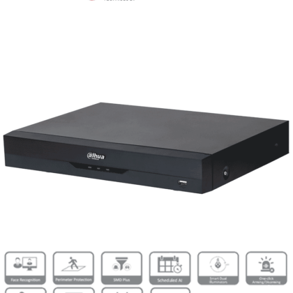 DAHUA XVR5116HE-4KL-I3 - DVR 16 Canales 4K con IA, WizSense, H.265+, 16 Canales HDCVI+IP (32 Ch máx.), Reconocimiento Facial, SMD Plus, Protección Perimetral, 16&3 E&S Alarma, 1 Puerto SATA.