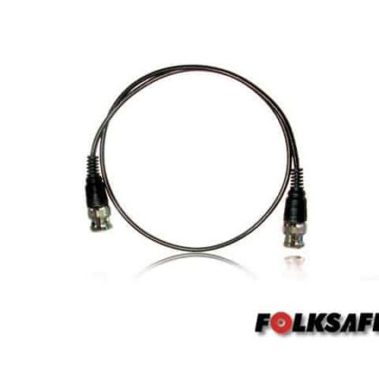 CABLE DE VIDEO BNC60 FOLKSAFE, COAXIAL DELGADO COLOR NEGRO, COMPATIBLE CON TECNOLOGÍAS ANÁLOGAS Y HD, 60CM DE LARGO CON CONECTORES BNC DE MACHO A MACHO, IDEAL PARA CONECTAR DVR A CÁMARA