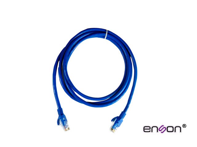 PATCHCORD UTP CAT6 ENSON P6P30 SERIE PRO-II CALIBRE 24 AWG DE 3 METROS FORRO PVC COLOR AZUL PARA USO EN INTERIORES PARA CONECTAR EQUIPOS A REDES BASE 10,100,1000