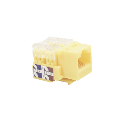 Módulo Jack Keystone Cat6 con terminación 110 (Punchdown) para faceplate - Color Amarillo - Image 3